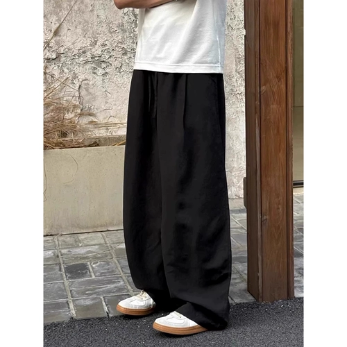 Летние тонкие штаны подходит для мужчин и женщин, из хлопка и льна, свободный прямой крой