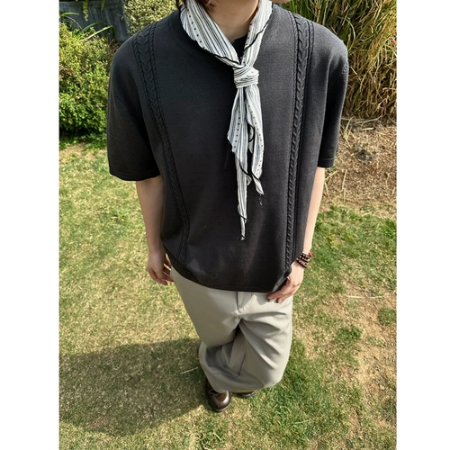 【Eme】 Laiser Tiansi Forted Forted для старой мужской Qianfeng Round Shece Half-рукав Тяжелые прохладные американские трехточечные рукава