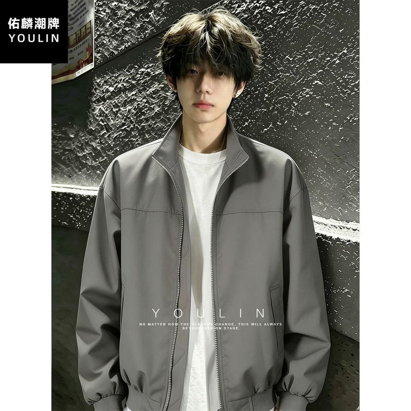 American-Style Coach Pilot Jacket for Men, Autumn and Spring, Stylish and High-End Short Baseball Jacket with Stand Collar American-Style Coach Pilot Jacket for Men, Autumn and Spring, Stylish and High-End Short Baseball Jacket with Stand Collar