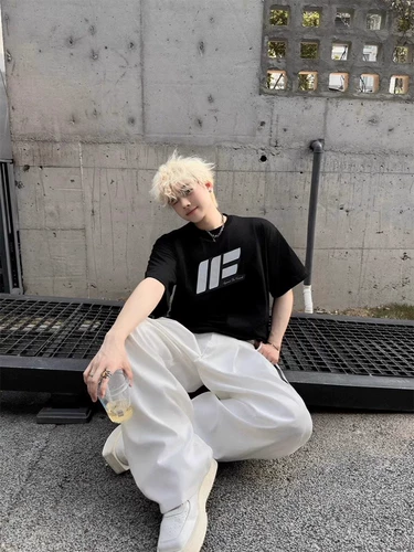 Летняя хлопковая футболка, в американском стиле, короткий рукав, европейский стиль