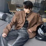 Бархатные короткие наплечники, мужская осенняя куртка, в американском стиле