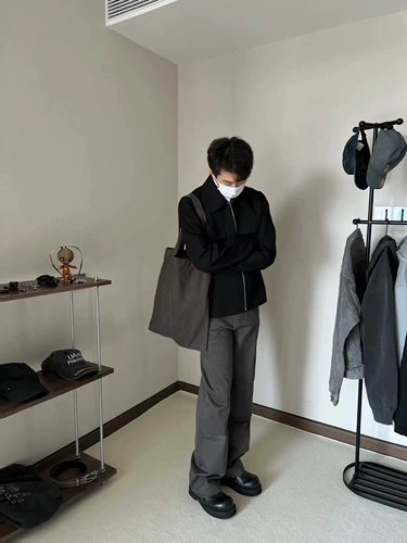 Куртка, черная бейсбольная осенняя форма, изысканный стиль, в американском стиле