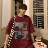 Летняя ретро футболка для влюбленных, в американском стиле, короткий рукав, оверсайз