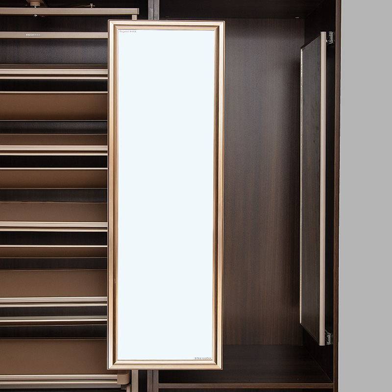 Wardrobe mirror Push-pull mirror Built-in full-length mirror Wardrobe folding flat door Wardrobe built-in full-length mirror rotating telescopic