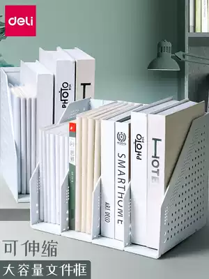 Dalix folding frame File frame multi-layer triple quadruple frame file folder storage box students use telescopic bookshelf table book stand simple desktop office shelf vertical file data frame
