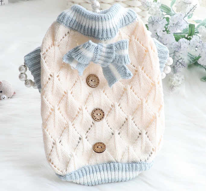 Dog Clothes Spring and Autumn Style Cat Sweater Casual Wooden Button Fresh Knit Small Dog Teddy Bichon Pet 3268 Dog Clothes Spring and Autumn Style Cat Sweater Casual Wooden Button Fresh Knit Small Dog Teddy Bichon Pet 3268