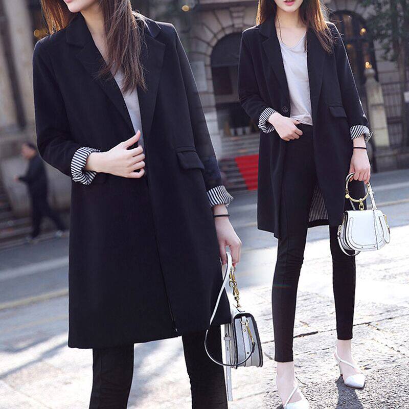 Yang Pi large size small suit coat female fat 2022 spring clothing new medium and long edition slim and casual suit tide