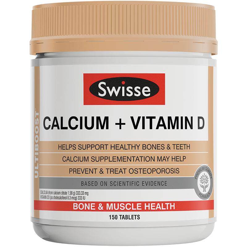 Australian Direct Mail Swisse Adult Calcium Tablets Vitamin D Vitamin D Calcium Supplement for Pregnant Women, Teenagers, Middle-aged and Elderly 150 Capsules
