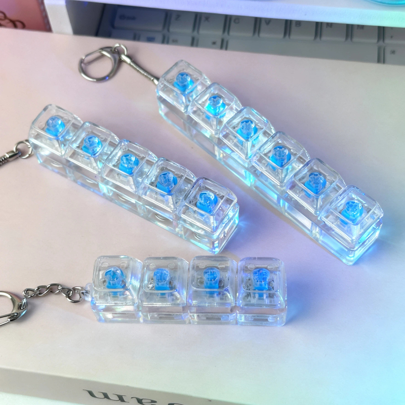 Four-Key Keychain with Light, Foreign Trade Tester, Tianzi Four-Square Grid Five-Key Decompression Keyboard Pendant