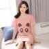 Pajama sinh viên cô gái mùa hè phiên bản dễ thương Han lỏng kích thước lớn mùa hè ngắn tay bộ đồ ngủ cotton womens nửa tay áo váy sexy nhà. 