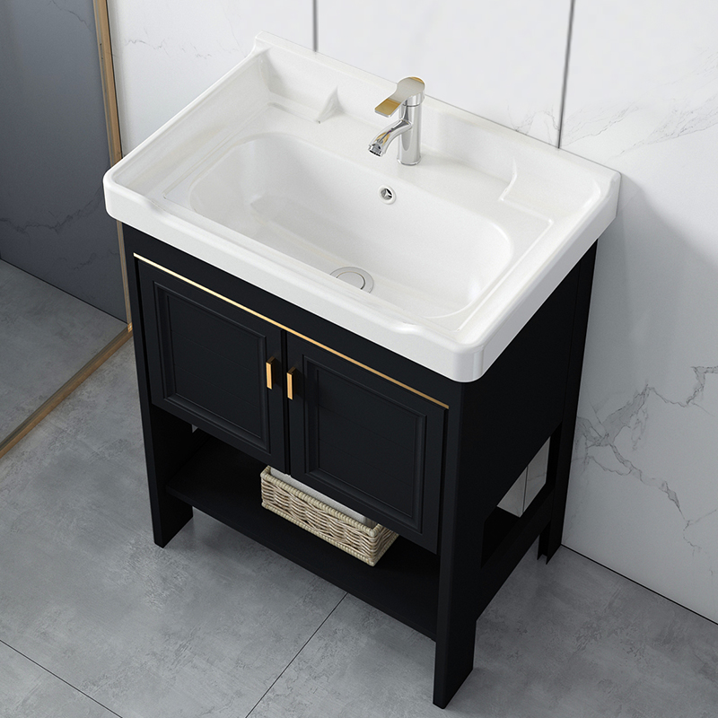 Balcony small apartment type floor-to-ceiling wash basin cabinet combination bathroom washstand washbasin ceramic basin pool simple