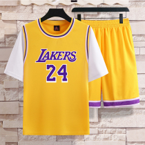 Short-sleeved basketball suit for men and women 24 Kobe jersey 6 James 23 summer children fake two sportswear