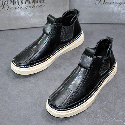 Fall High Cylinder New Set Foot Flat Bottom Sloth Casual Shoes Men's Han Prints 100 Hitch Shoes Spirit Little Guys Trendy Men Shoes