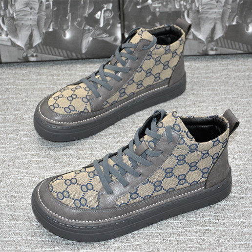 Shoes men's wave shoes one foot pedal lacing high cylinder casual shoes Fall 2021 new Korean version 100 hitch soft underfloor shoes male