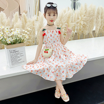 Girls suspender skirt summer childrens dress summer foreign style 2021 new thin section princess small fragrance pure cotton