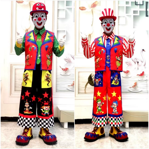 2024 новый костюм клоуна, комплект для выступления, маскарадный костюм, наряд для взрослых мужчин, волшебный реквизит, одежда