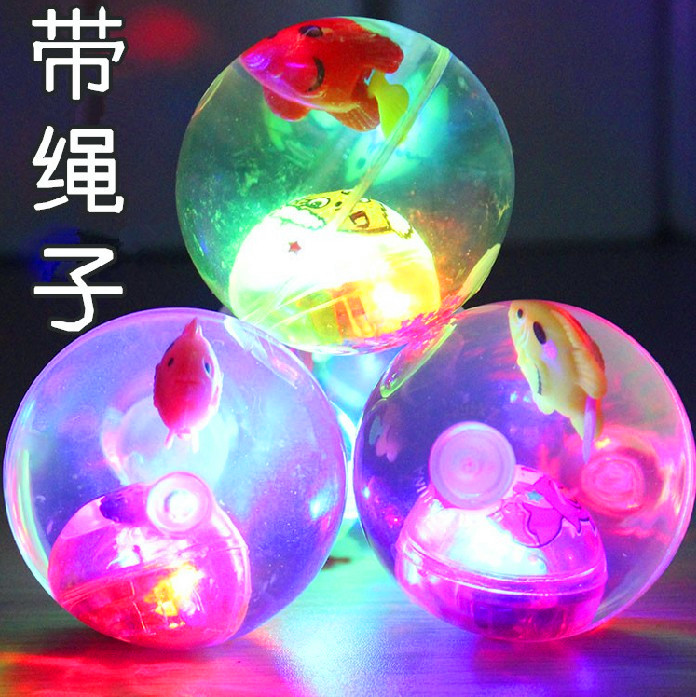 2019 New Creative Puzzle Light Jumping Ball Flash With Rope Water Crystal Ball Children Toy Ground Stall Source Wholesale