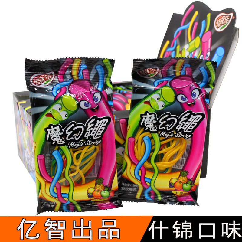 Hong Kong Yizhi Youguole Magic rope assorted gel candy 30g*12 packs of children's casual snacks