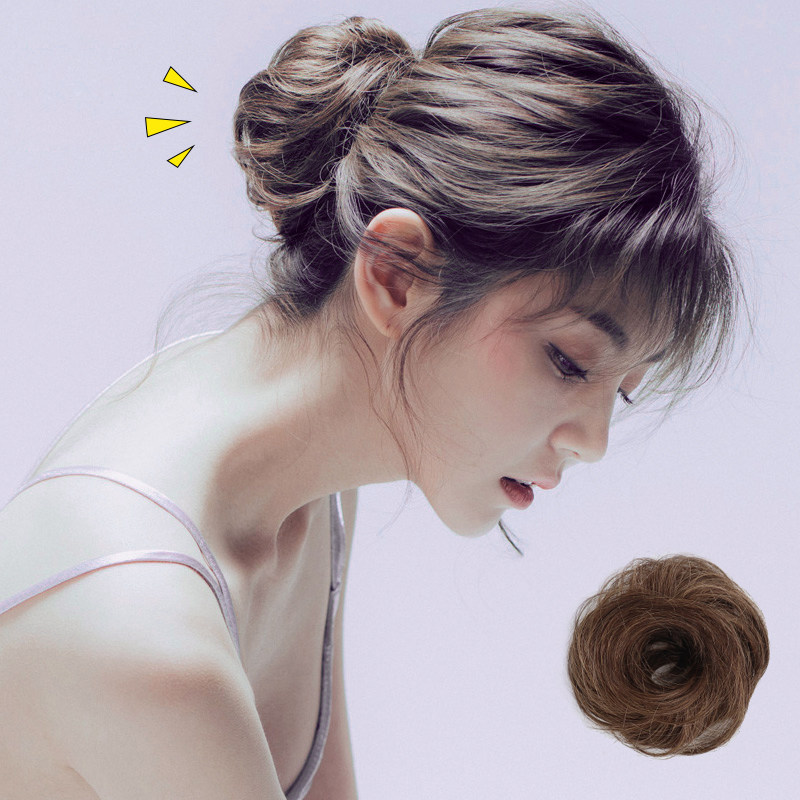 Fashion Phantom Real Hair Low Pill Head Wig Bag Ancient Dress Disc Hairdresser Bride Flower Buds adorned semi-zal hair hair Circle