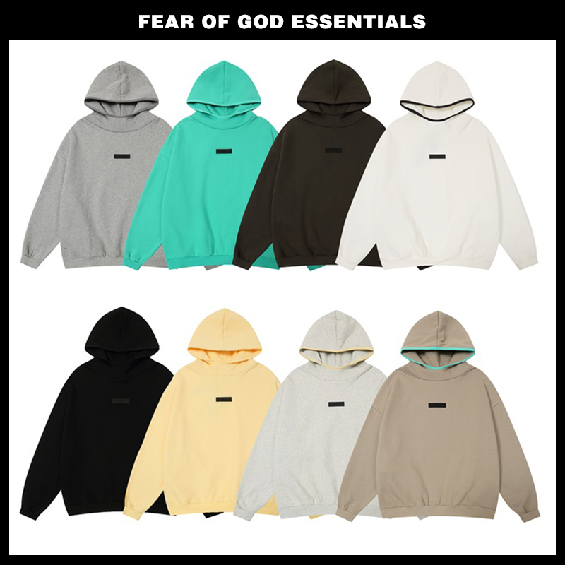 Essentials Multi-Line Fog American Casual Fleece-Lined Loose Hooded Sweatshirt for Women Trendy Autumn and Winter New Hoodie ins