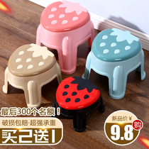 Plastic stool thickened low stool cartoon household high stool children adult small stool dining table stool change shoe stool chair