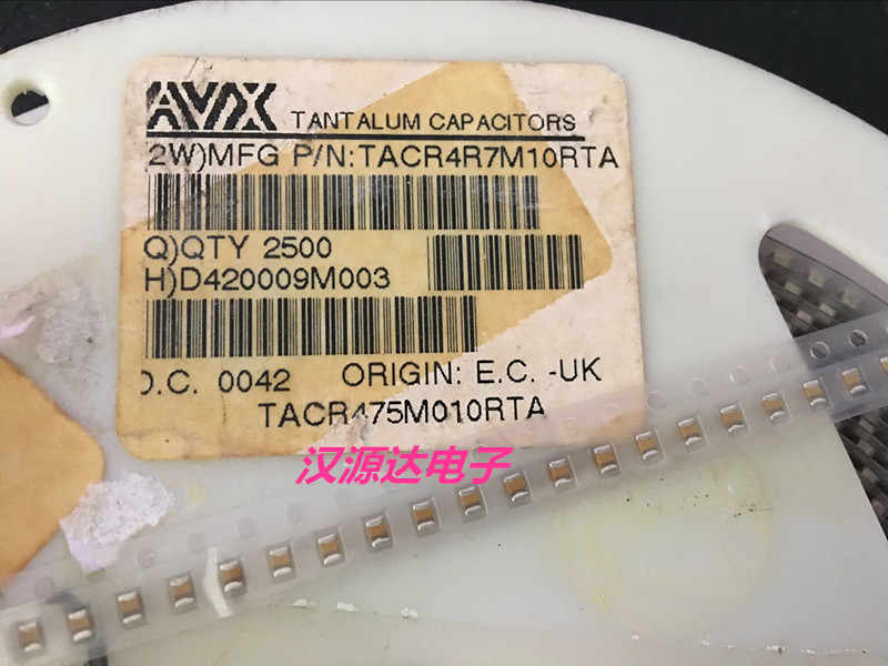 TACR475M010RTA SMD tantalum capacitor 0805 4 7UF 20% 10V AVX tiny tantalum capacitor