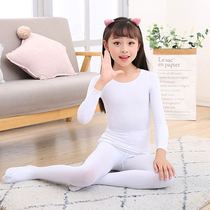 Girls  tops warm tight tights underwear White autumn and winter skin color socks Childrens dance base