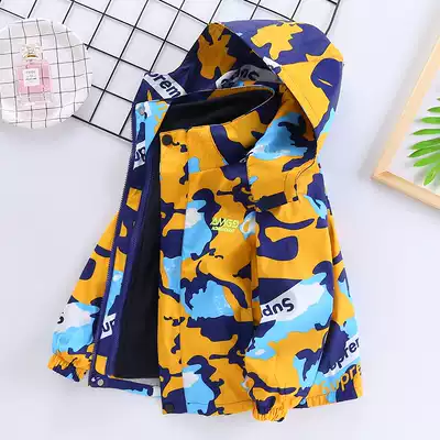 Children's suit Boy's assault jacket autumn 2021 new spring and autumn three-in-one detachable plus velvet thickening tide
