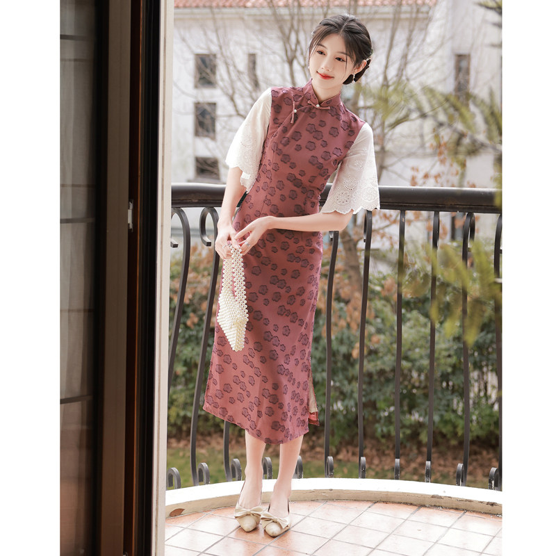 Inverted big sleeves ancient method daily cheongsam summer 2022 new young style improved girl temperament retro early spring of the Republic of China