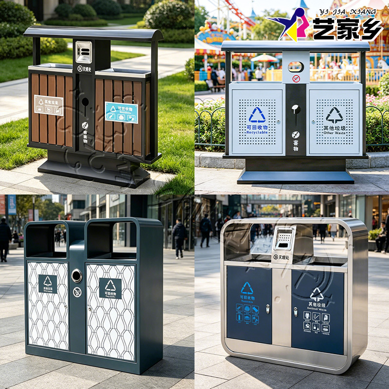 Outdoor 60L Commercial Large Trash Bin for Sanitation, Stainless Steel Outdoor Trash Can with a High-End Feel for Commercial Use