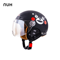 NUH Kumamoto Bear Battery Car Helmet Mens Four Seasons Universal Harley Lightweight Ladies Summer Half Helmet Safety Head Hat