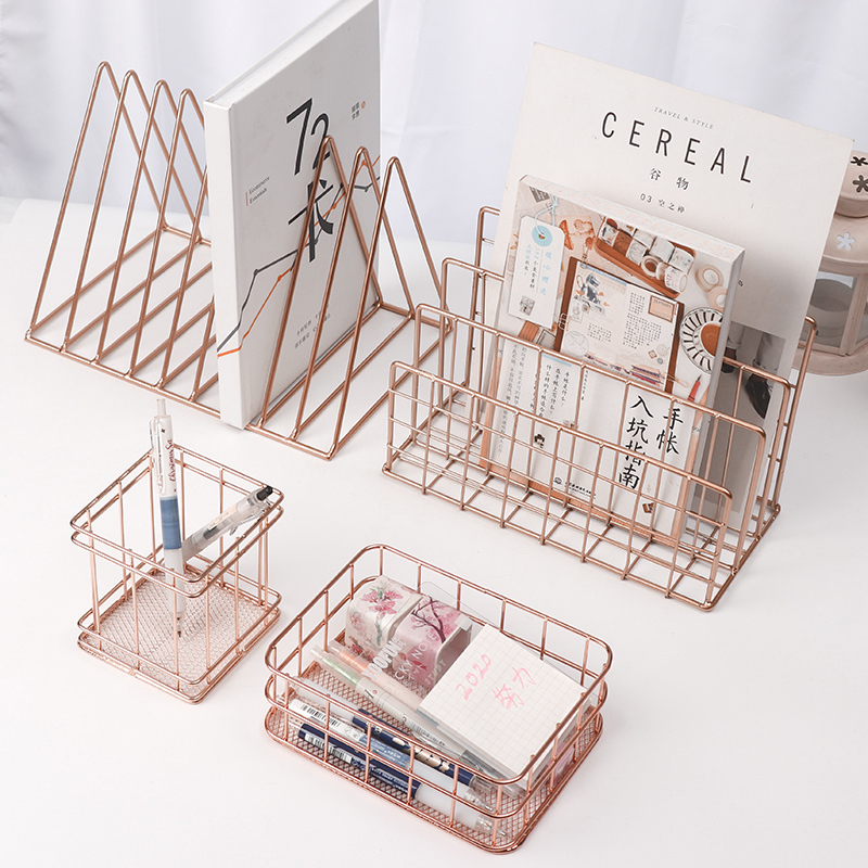 Nordic Pen Holder, Personalized for Women, ins Style, Student Office Desktop Storage Box, Vintage Metal Iron Art Pen Container