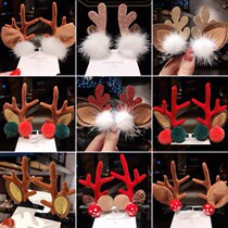 Christmas Snowman hair band New Year headdress Christmas antlers hairclip plush small clip adult funny red card