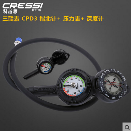 Italian CRESSI CPD3 Scuba Diving Finger North Needle Pressure Meter Depth Meter Tripmeter Diving Meter