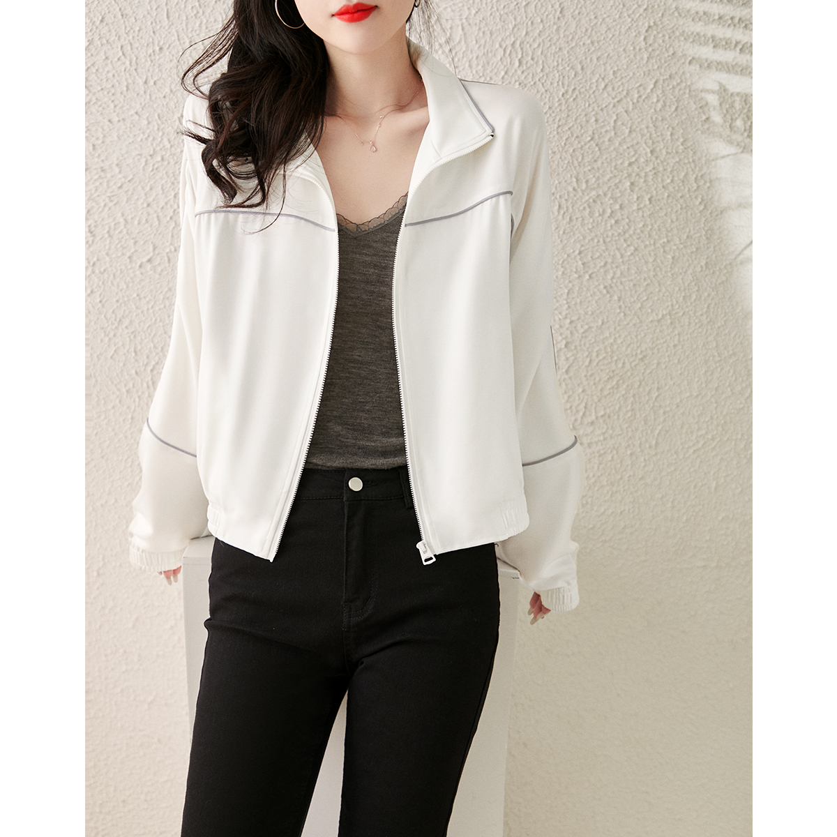 Small Fragrant Wind Casual even Sleeves Jacket Woman Spring Autumn 2022 Thin of baseball uniforms Loose Lady Short Coat