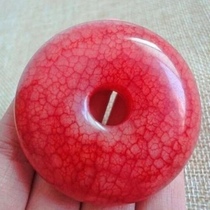 Chicken blood red high ancient jade natural antique jade jade handle piece pendant pendant new sweater chain accessories safety buckle