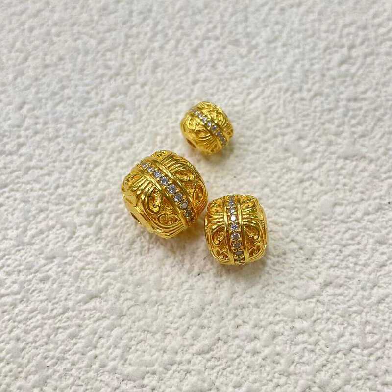 【Pantita】Gold-Plated Silver Solid Old-Style Pharmacist Bead with a Narrow Top, Accessory for Hand-Held Bracelets and Jewelry 【Pantita】Gold-Plated Silver Solid Old-Style Pharmacist Bead with a Narrow Top, Accessory for Hand-Held Bracelets and Jewelry