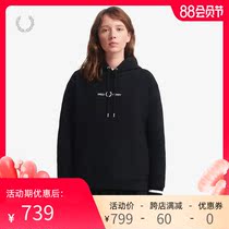 FRED PERRY WOMENS SWEATER SUMMER CASUAL BRITISH DRAWSTRING HOODED WHEAT EAR EMBROIDERY LOOSE TOP G8121