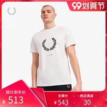 FRED PERRY mens T-shirt 2021 summer new British casual short sleeve wheat ear embroidery round neck cotton M1684