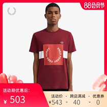 FRED PERRY MENS T-SHIRT SUMMER COLOR matching loose casual British WHEAT ear short-sleeved round neck T-shirt tide M8521