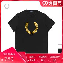 FRED PERRY mens short sleeve T-shirt 2021 Autumn New British casual wheat ear offset cotton top M2669