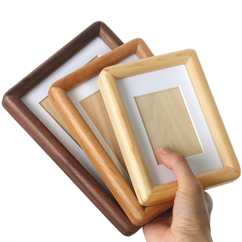 Black Walnut Wood 6inch Solid Wood Minimalist Photo Frame Tabletop Photo Wall Hanging Rounded Corner Mortise and Tenon 5678inch Ornament 12inch A4