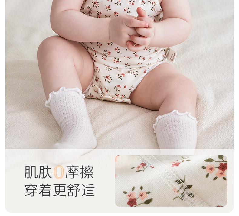 欢喜小熊女宝宝吊带包屁衣夏季新生婴儿睡衣夏薄款衣服背心连体衣 — 12