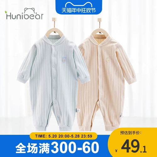 Детское демисезонное хлопковое бархатное термобелье, боди для новорожденных, весенняя тонкая детская пижама, комбинезон