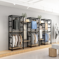 Clothing display clothes shelf men and womens clothing store clothing store shelves shelf floor-mounted double hanger