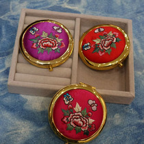  Suzhou characteristic gifts Su embroidery hand embroidery hand-held small mirror makeup mirror makeup mirror Chinese style abroad gifts