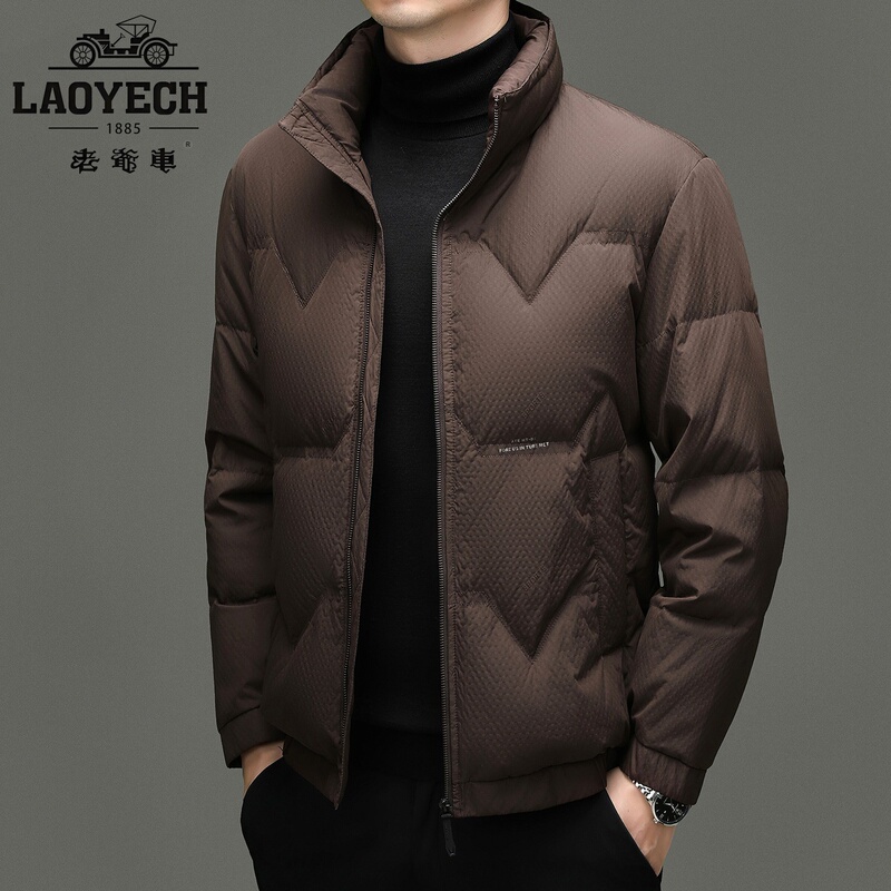Vintage Short down Jacket for Men, 2025 Winter Lightweight Warm Stand-Collar Business Casual Coat for Men