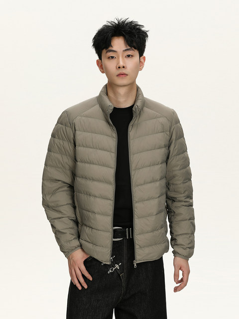 A Carton American-Style 90 White Duck down Stand-Up Collar Lightweight down Jacket for Men and Women, Slim Fit, Warm Couple's Coat, Trendy