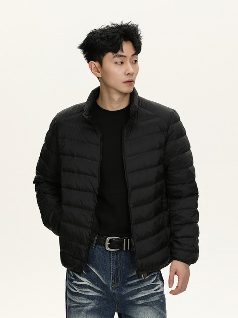 A Carton American-Style 90 White Duck down Stand-Up Collar Lightweight down Jacket for Men and Women, Slim Fit, Warm Couple's Coat, Trendy