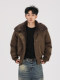 A Carton American Retro Winter Padded Jacket with a Fur Collar for Men and Women, Thickened for Warmth, with a High-End Feel